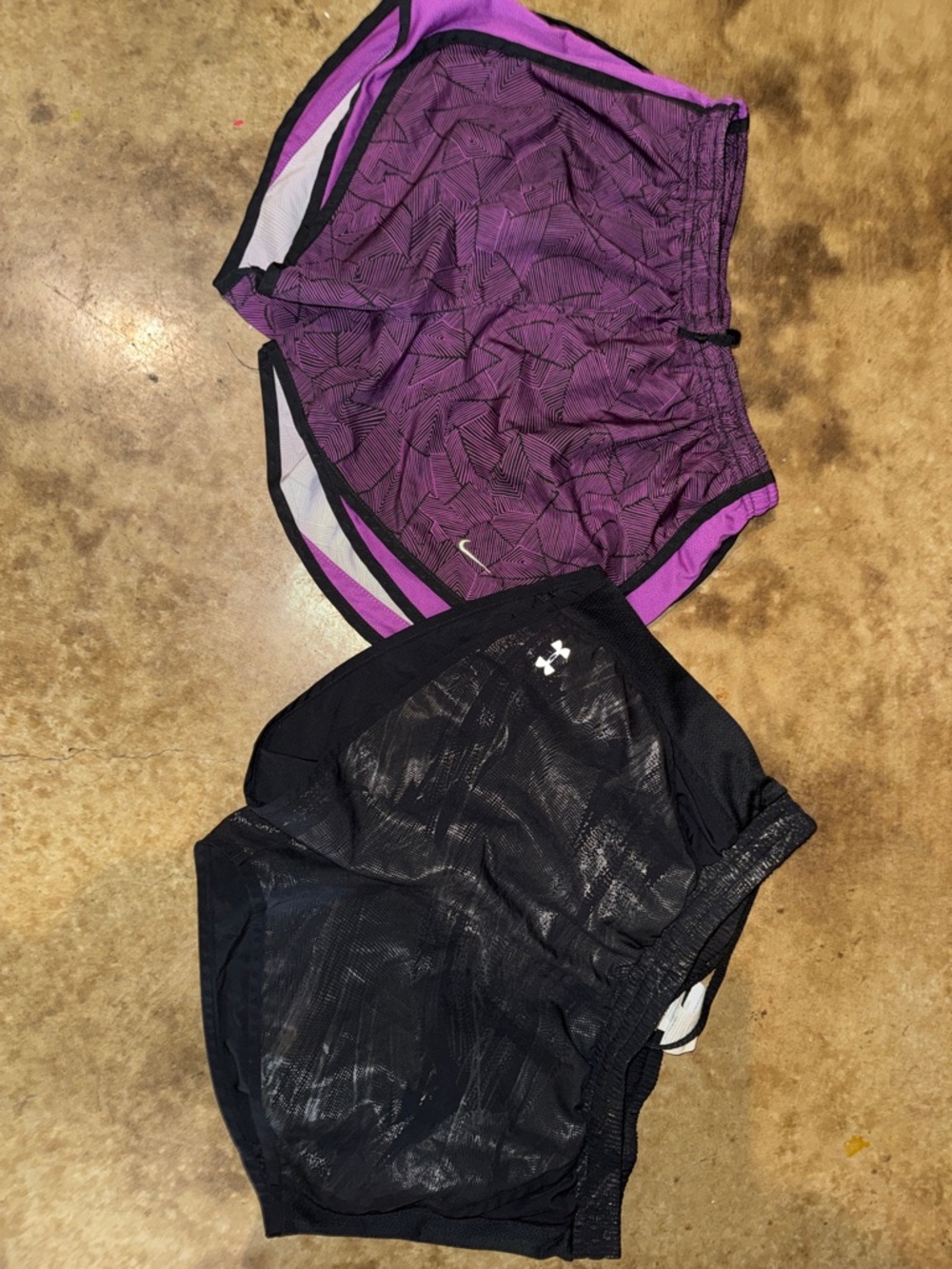 Under Armour Black & Purple Women's Running Shorts Duo